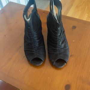 Paul Green black suede open toe